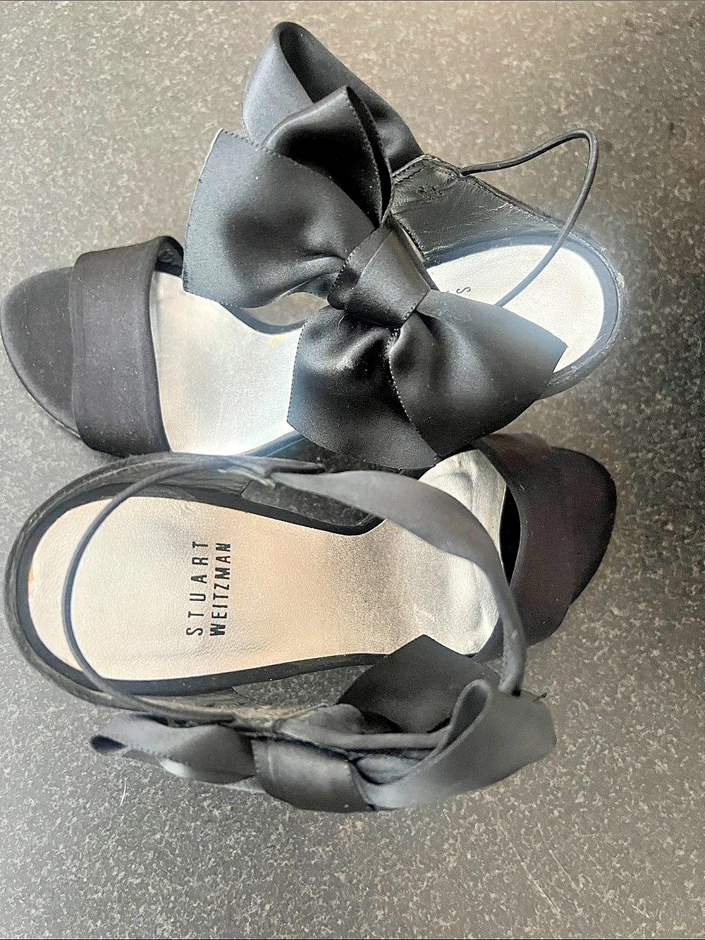 Stuart Weitzman Bow Detail Black Heels